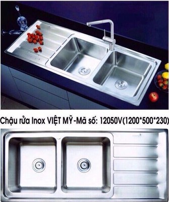 Chậu rửa chén inox Việt Mỹ 12050V