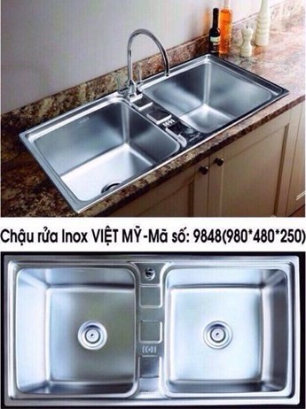 Chậu rửa chén inox Việt Mỹ 9848